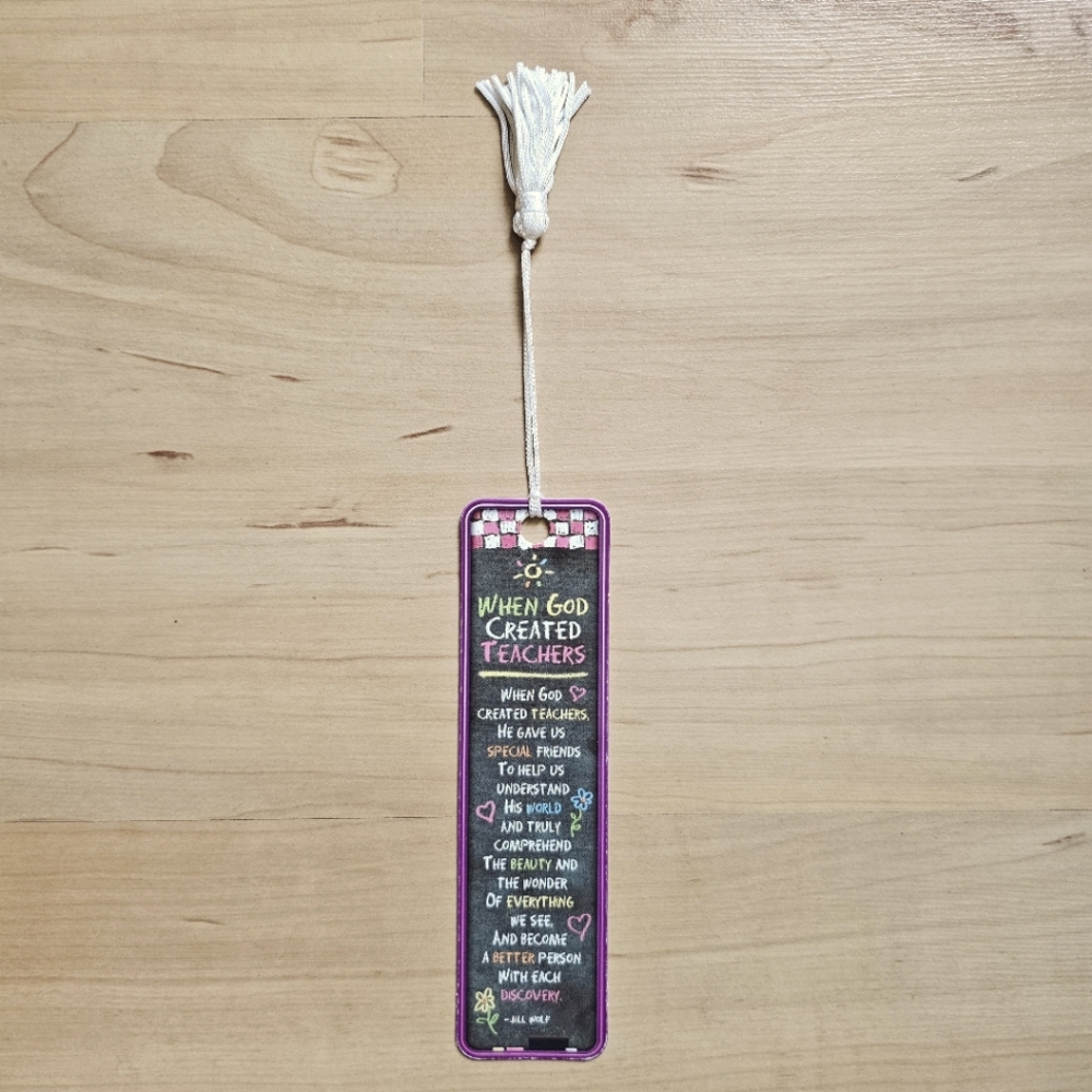 Bookmark with Tassel Antioch "When God Created Teachers"